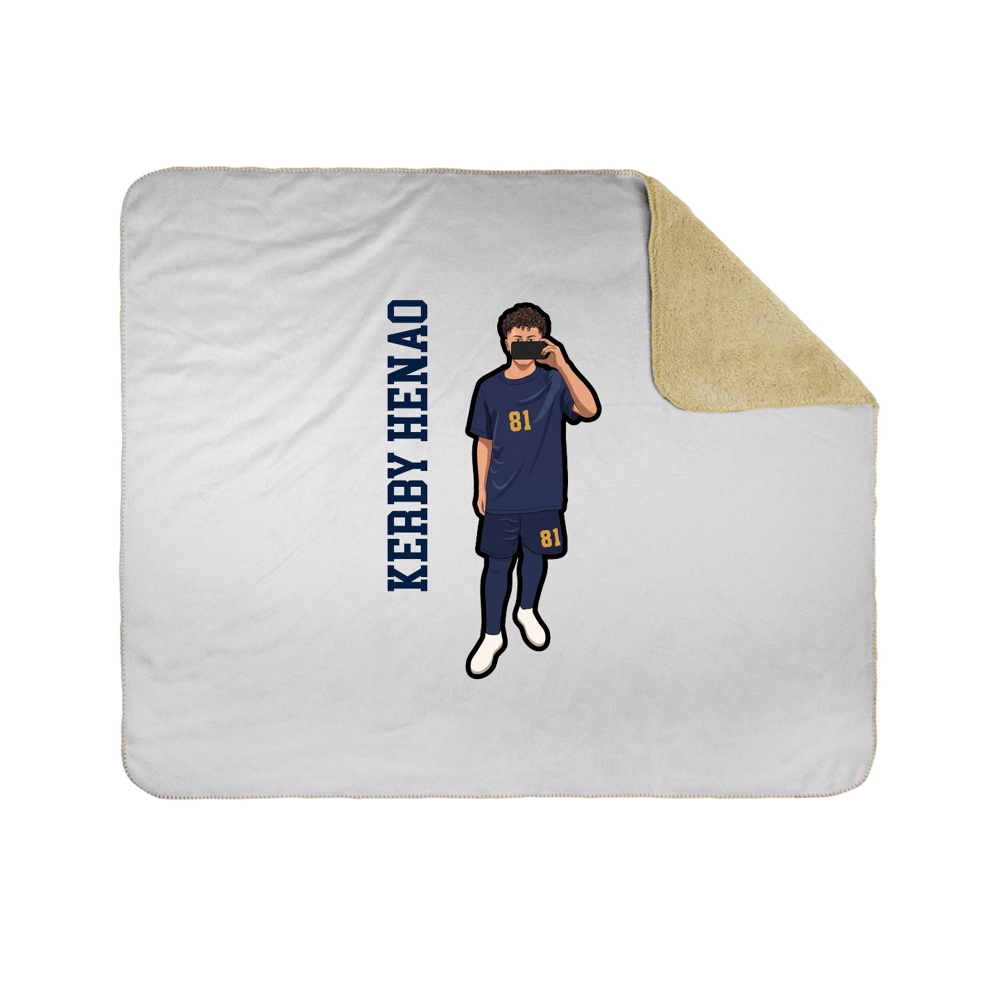 Throw Blanket — Name Vertical in White