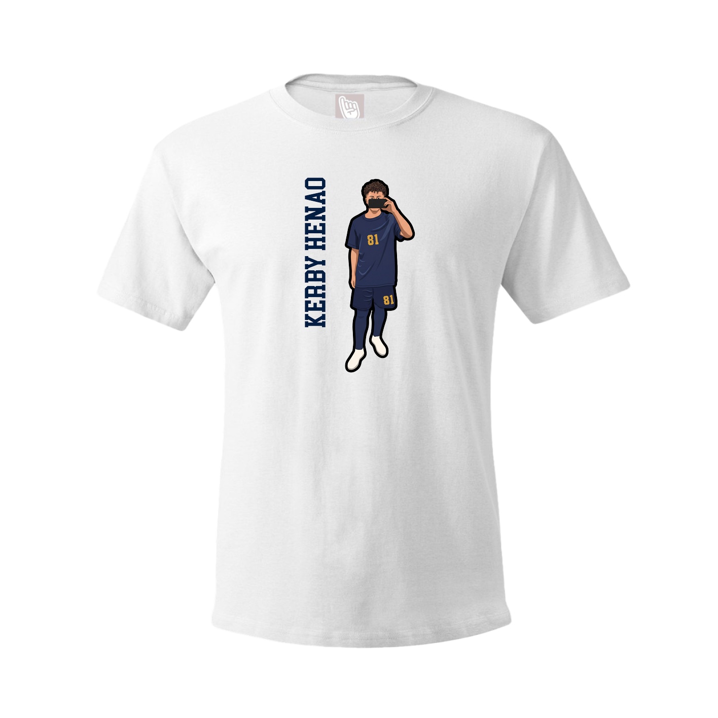 Tee — Name Vertical in White
