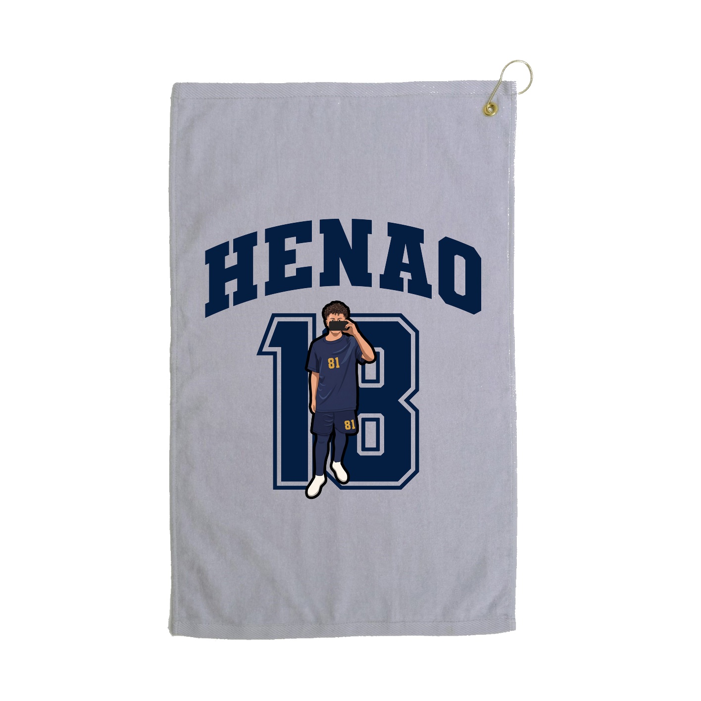 Golf Towel — Number in Grey