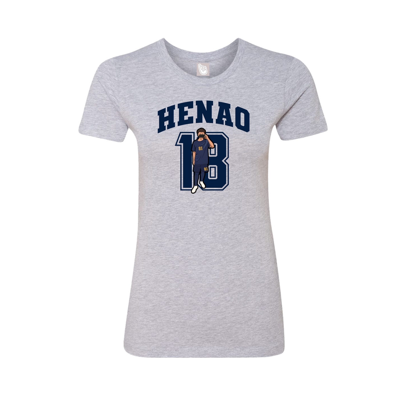 Fitted Women's Tee — Number in Grey