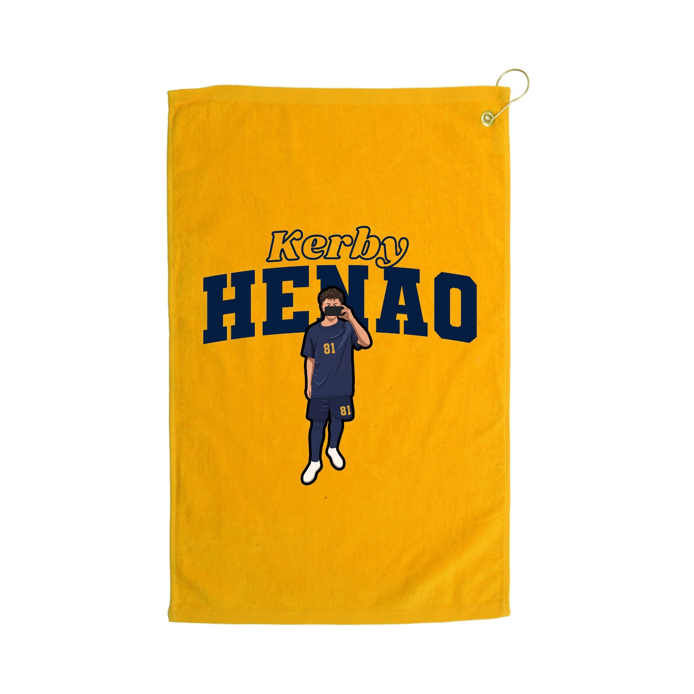 Golf Towel — Name Arch in Gold