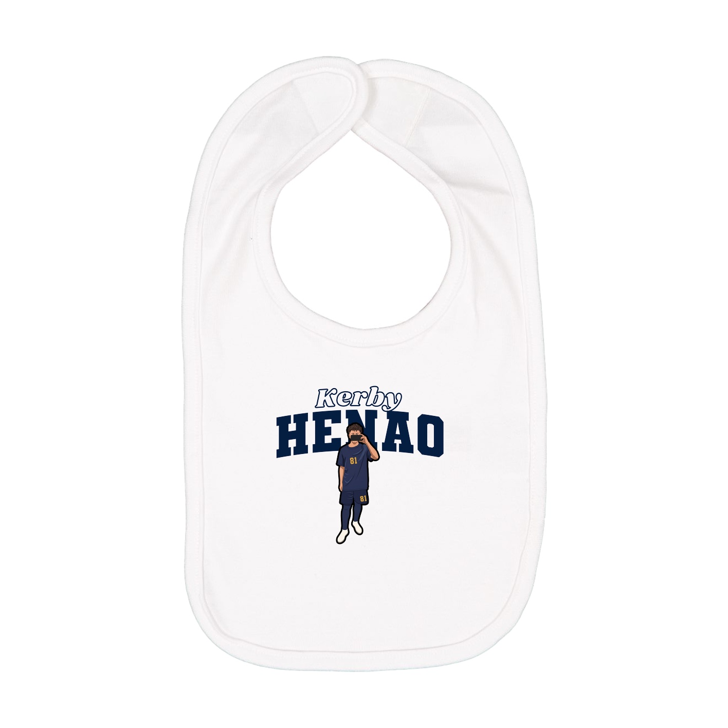 Infant Bib — Name Arch in White