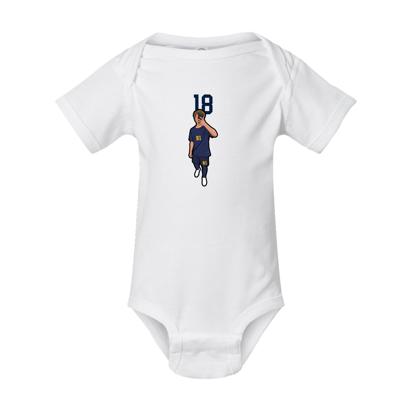 Baby Onesie — Number Top in White
