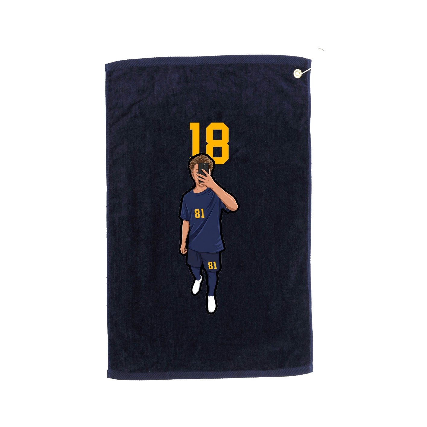 Golf Towel — Number Top in Navy