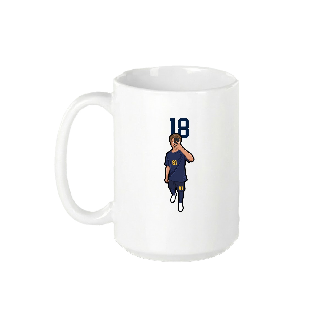 15oz Coffee Mug — Number Top in White