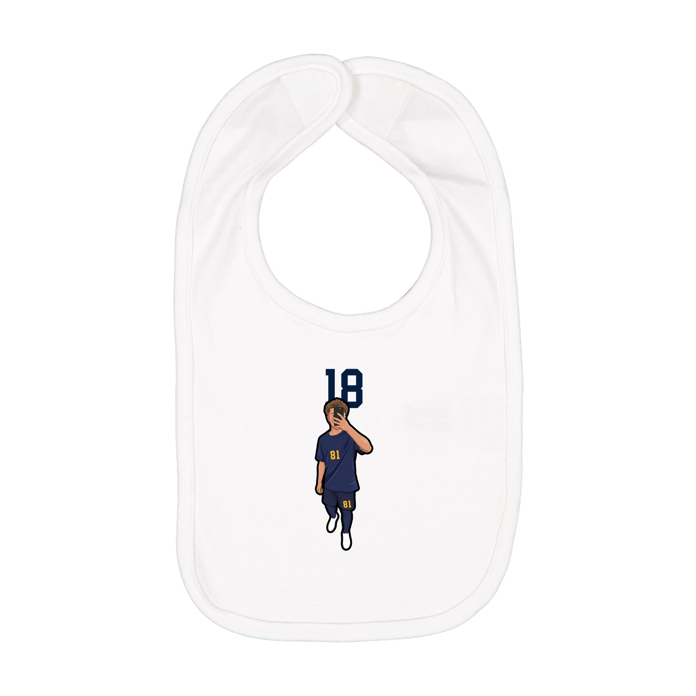 Infant Bib — Number Top in White