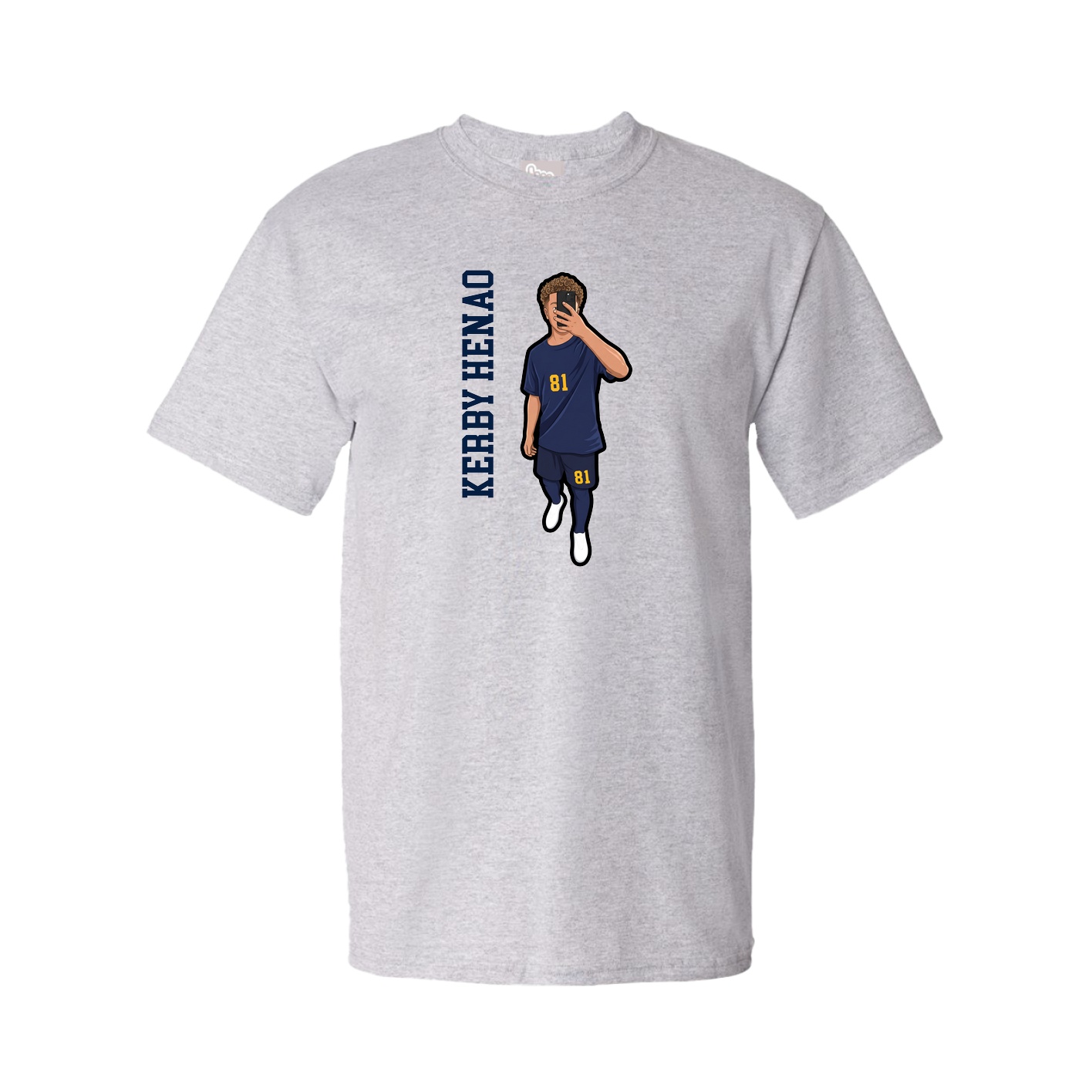 Tee — Name Vertical in Grey