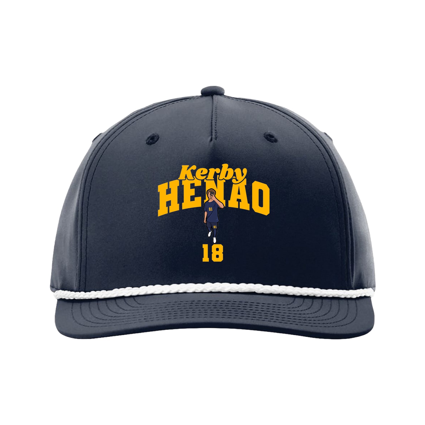 Five-Panel Classic Rope Cap — Signature Arch in Navy