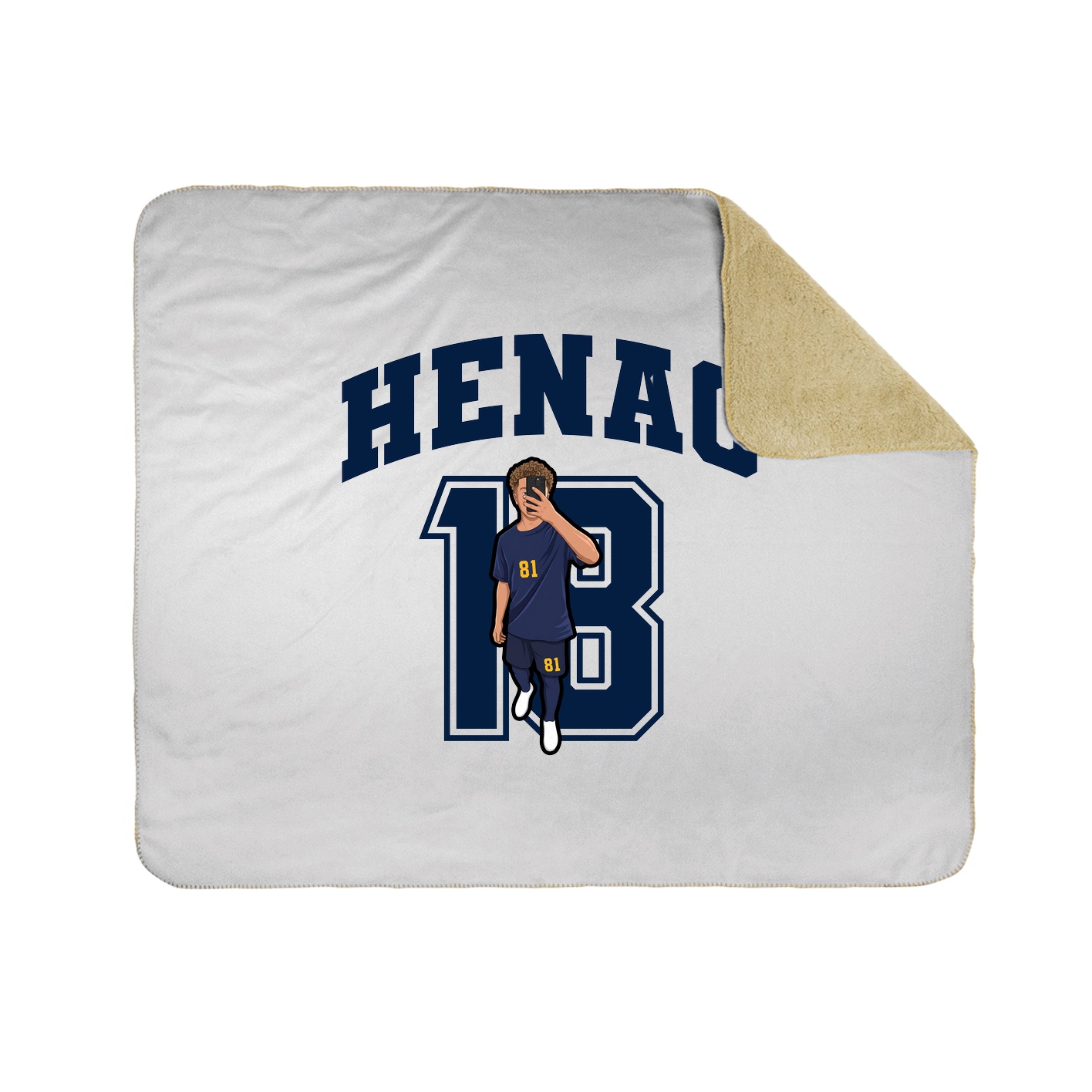 Throw Blanket — Number in White