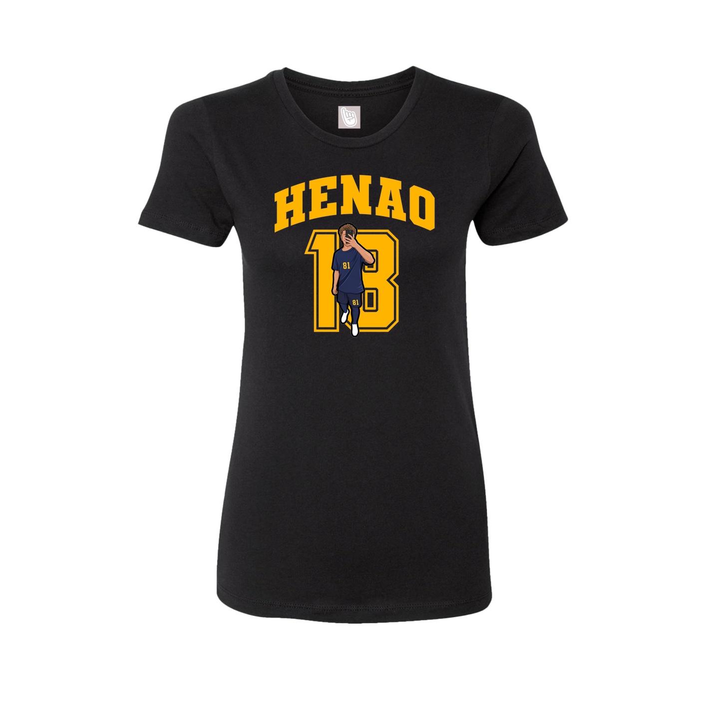 Fitted Women's Tee — Number in Black