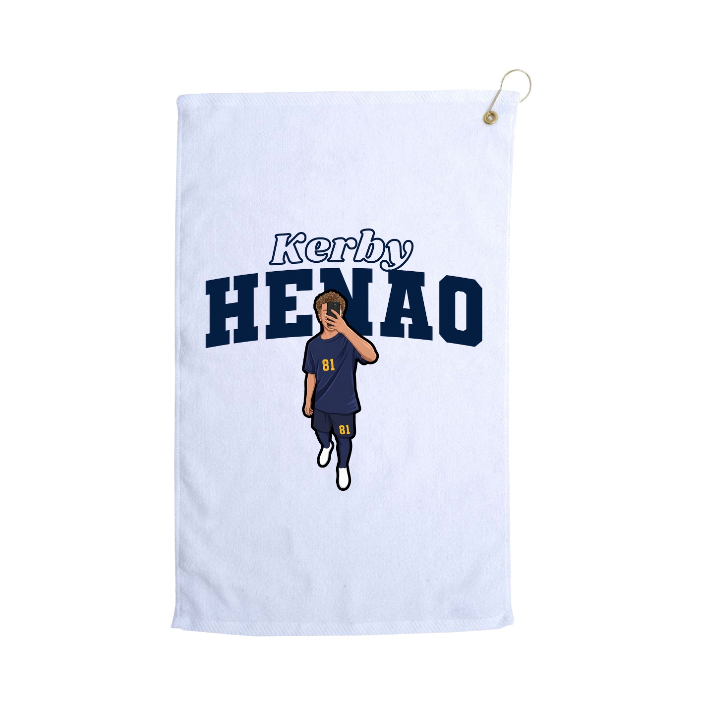 Golf Towel — Name Arch in White