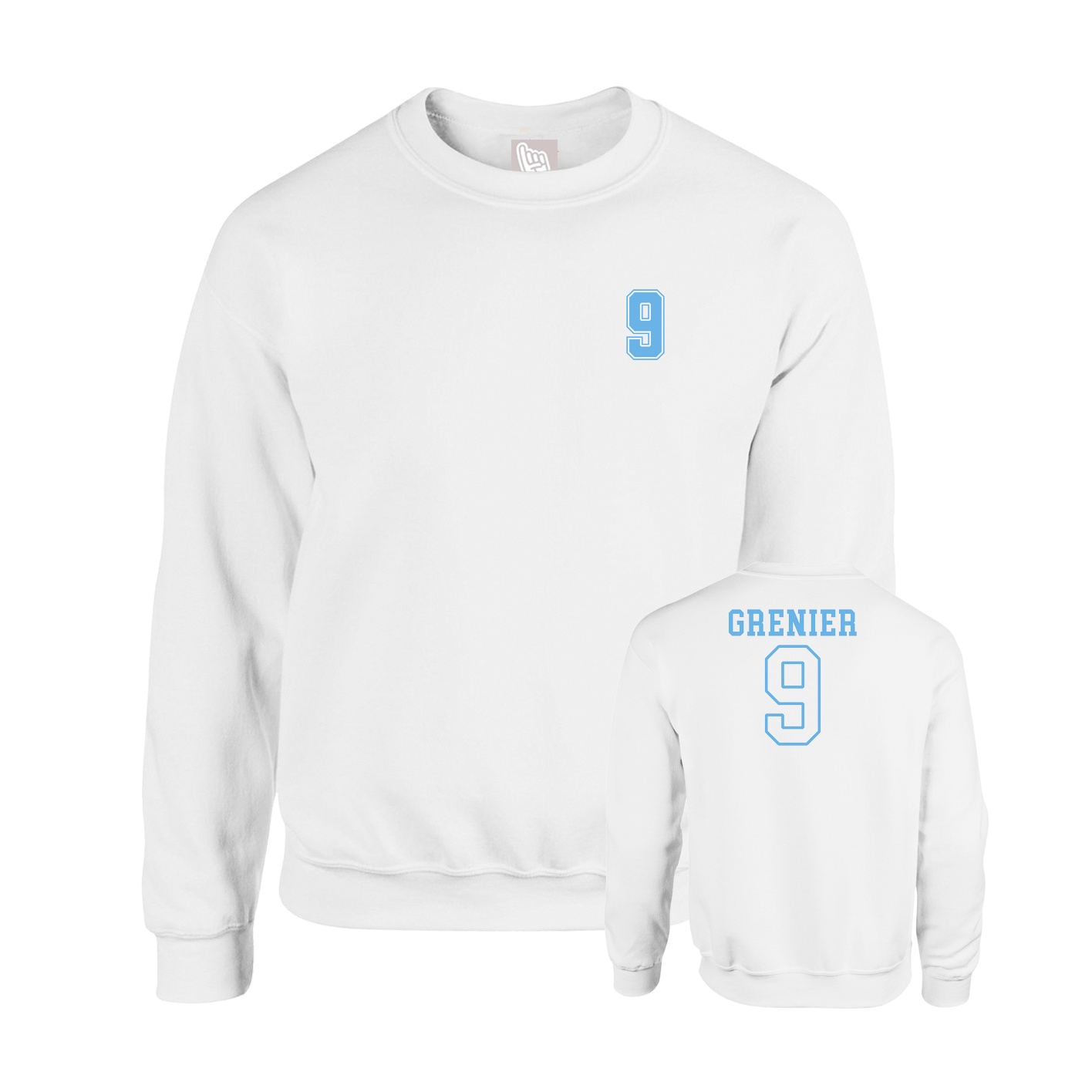 Fleece Crew — Chest Back in White