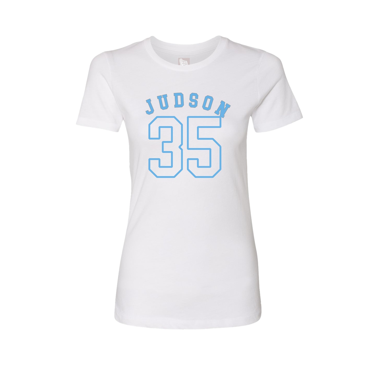 Fitted Women's Tee — Shirsey Arch in White