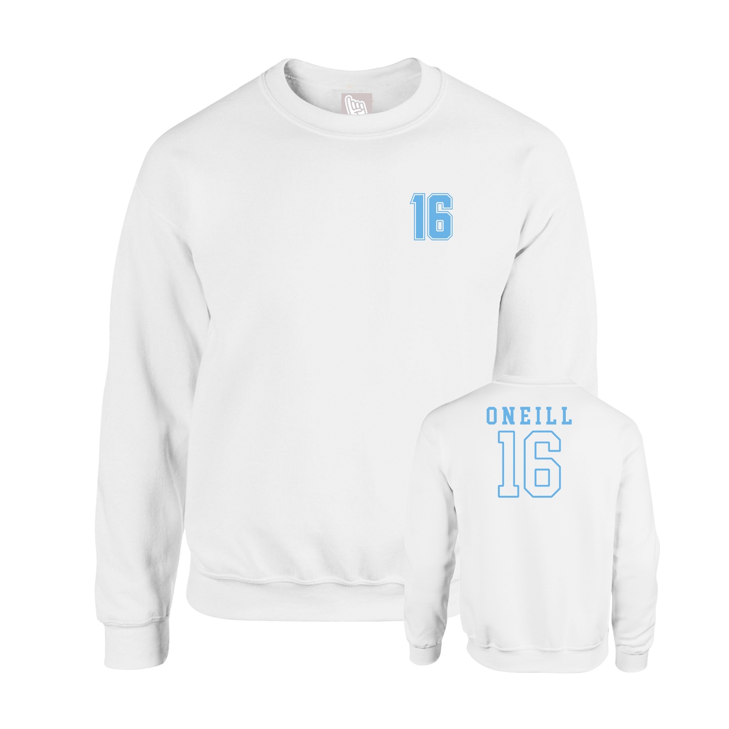 Fleece Crew — Chest Back in White