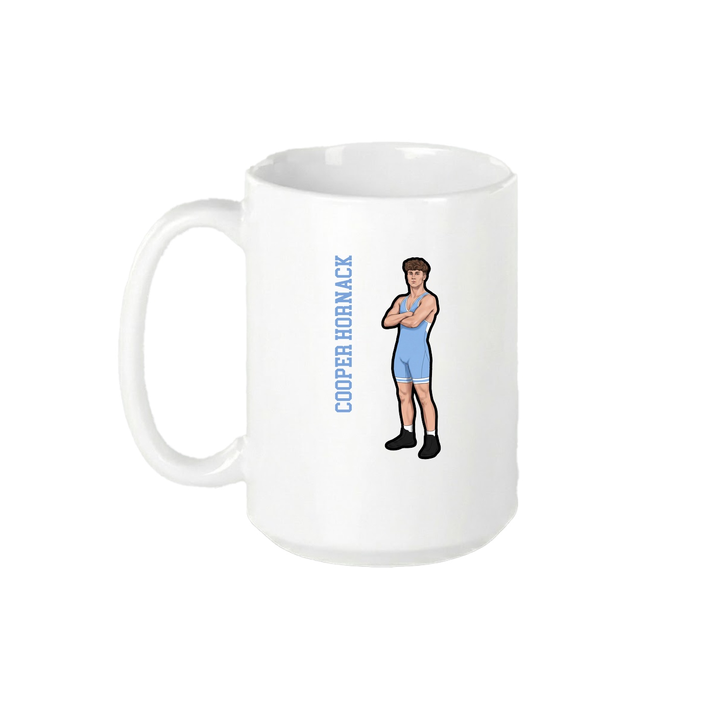 15oz Coffee Mug — Name Vertical in White