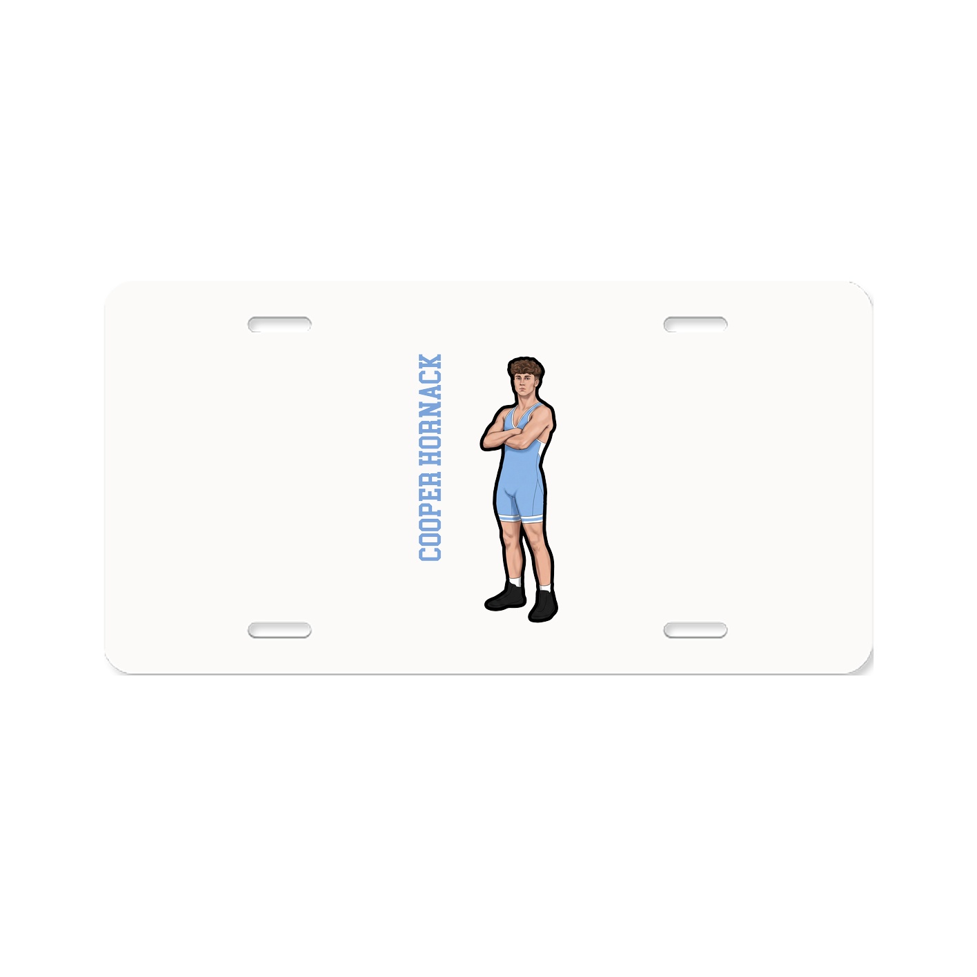 License Plate — Name Vertical in Classic