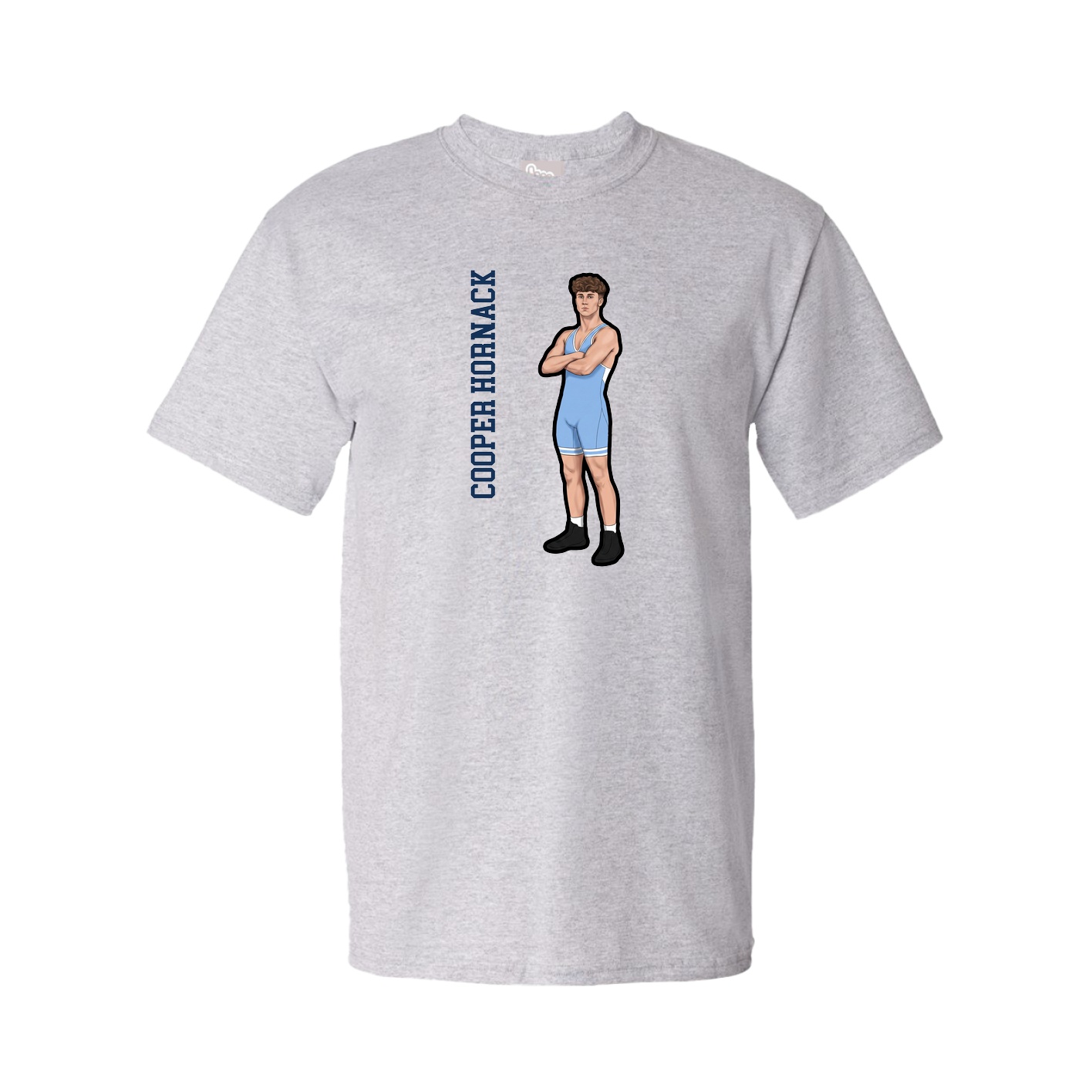 Tee — Name Vertical in Grey