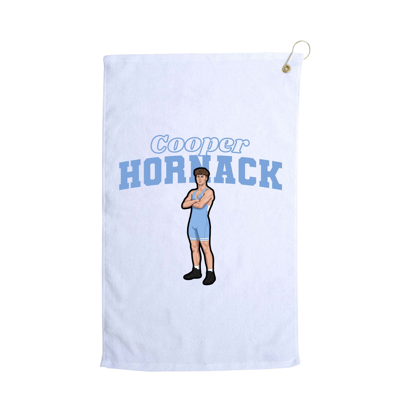 Golf Towel — Name Arch in White