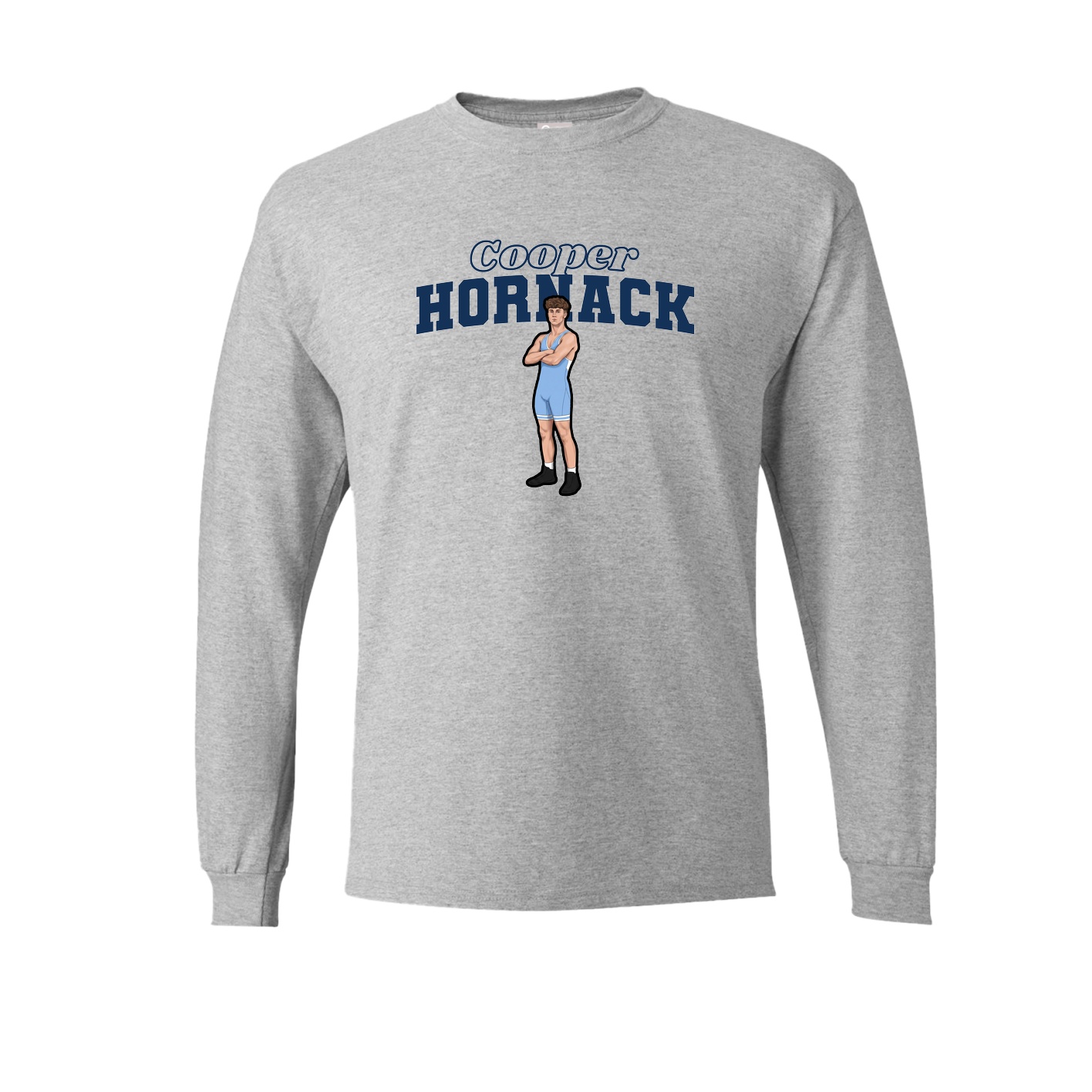 Long Sleeve Tee — Name Arch in Grey