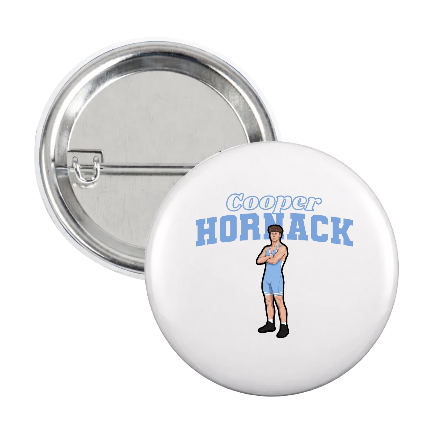 Game Day Button — Name Arch in White