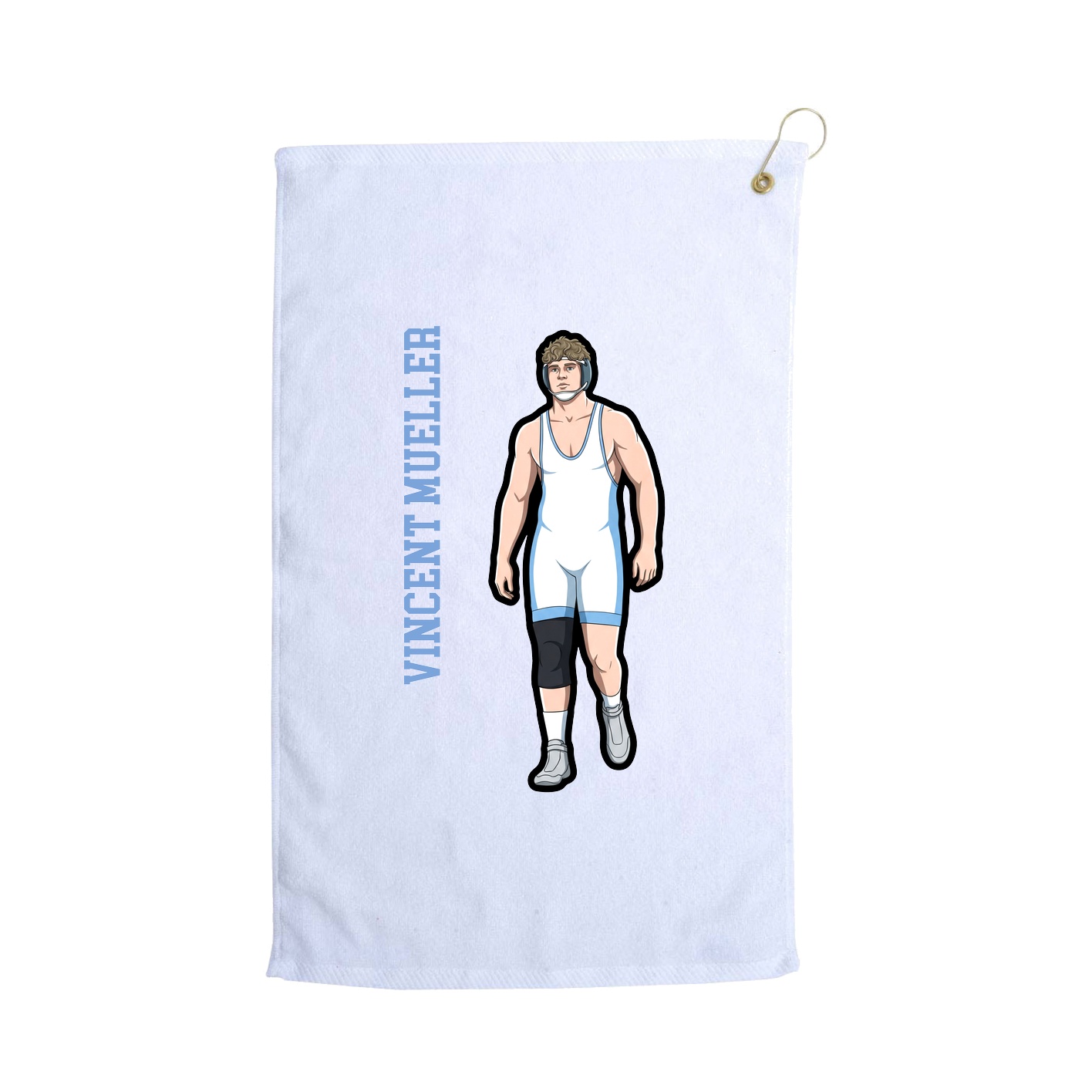 Golf Towel — Name Vertical in White