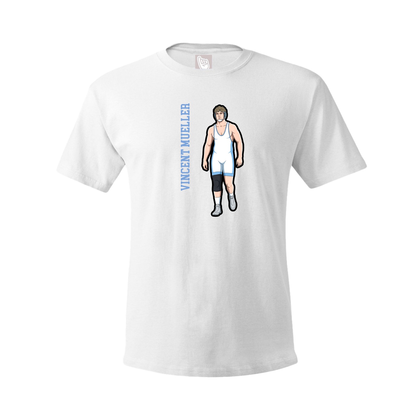 Youth Tee — Name Vertical in White