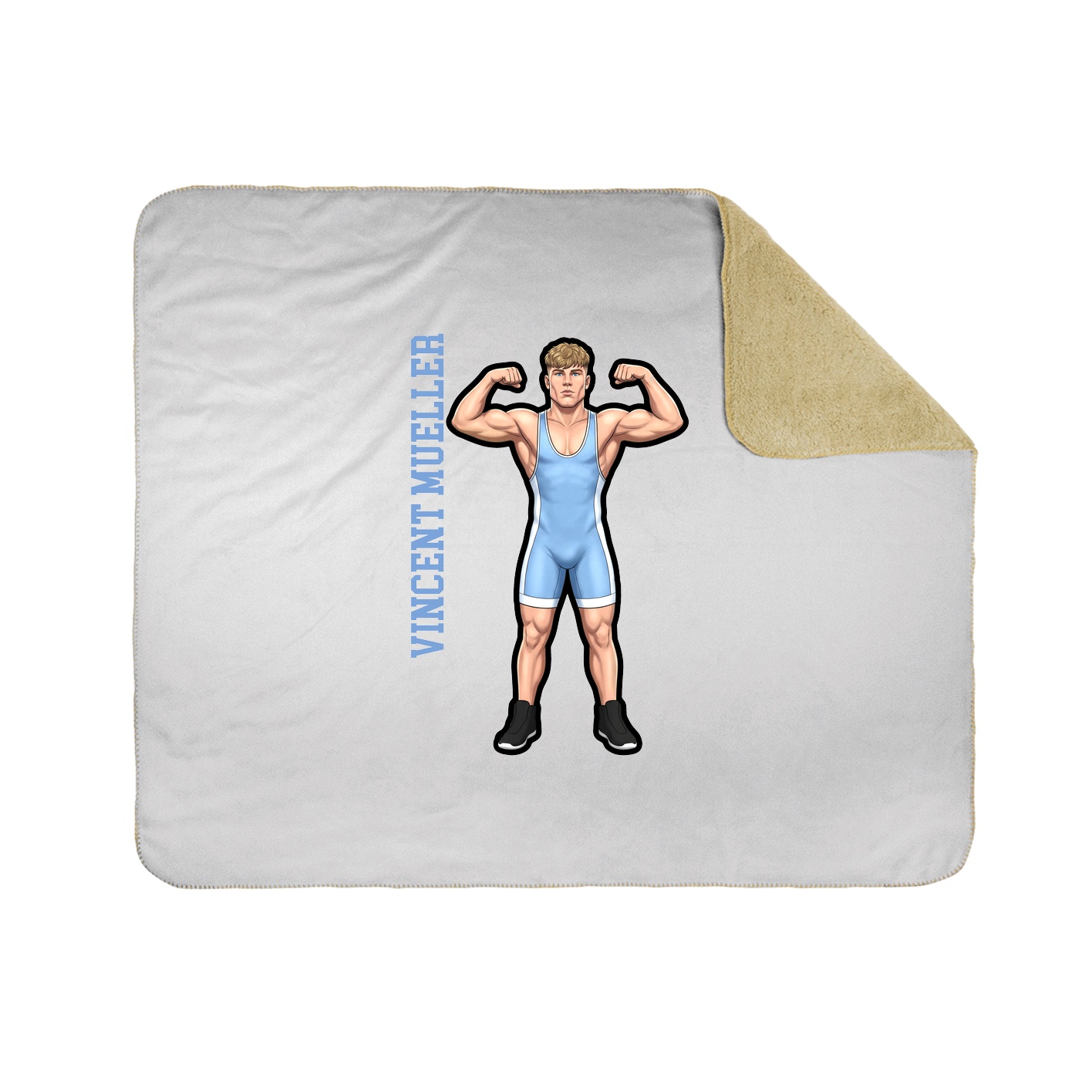 Throw Blanket — Name Vertical in White