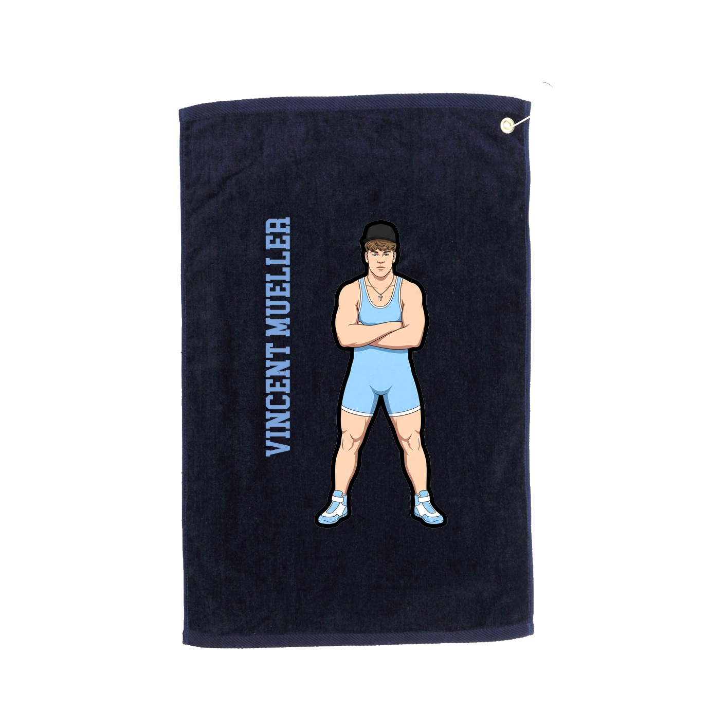 Golf Towel — Name Vertical in Navy