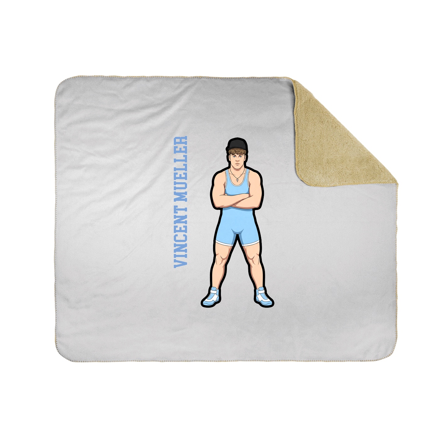 Throw Blanket — Name Vertical in White
