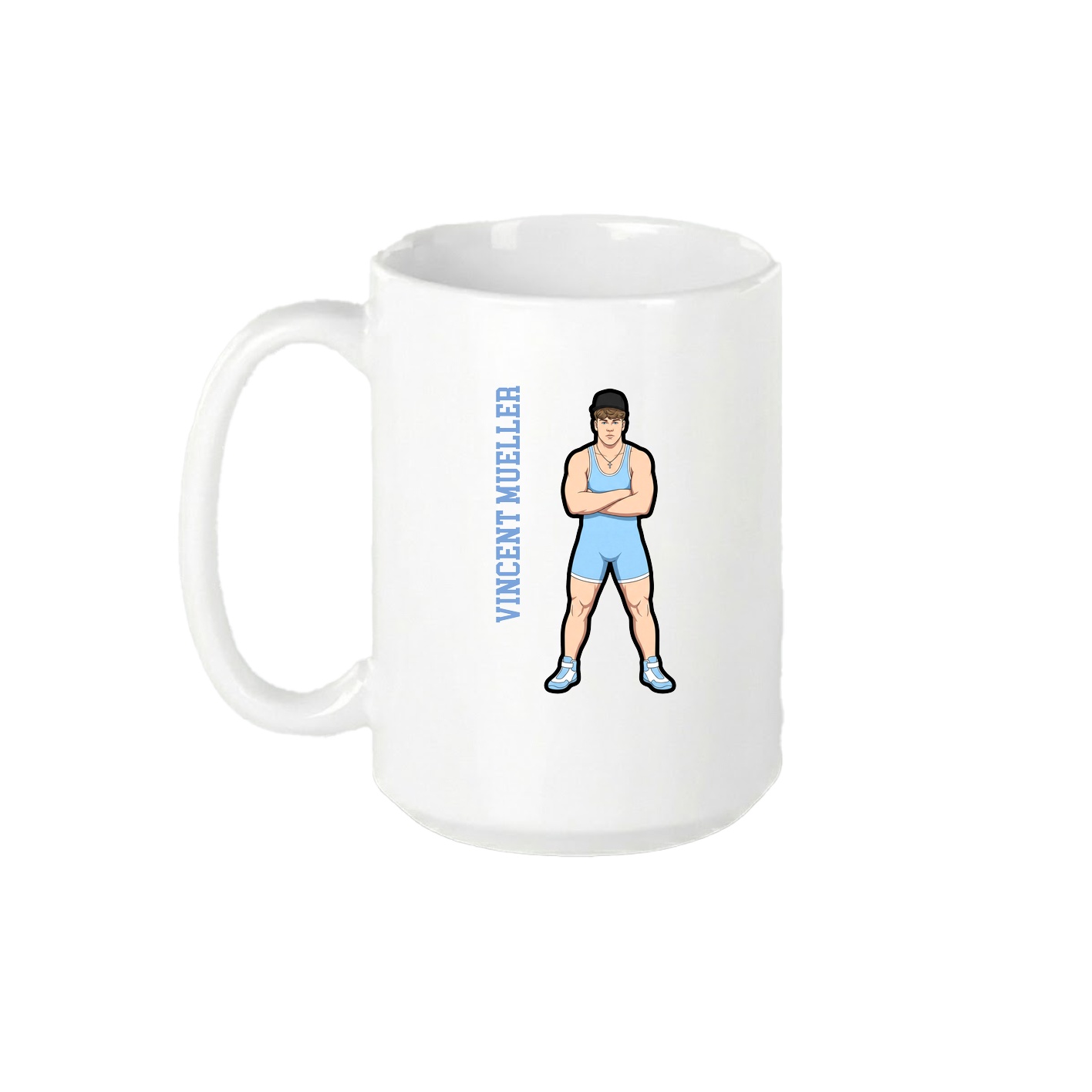 15oz Coffee Mug — Name Vertical in White