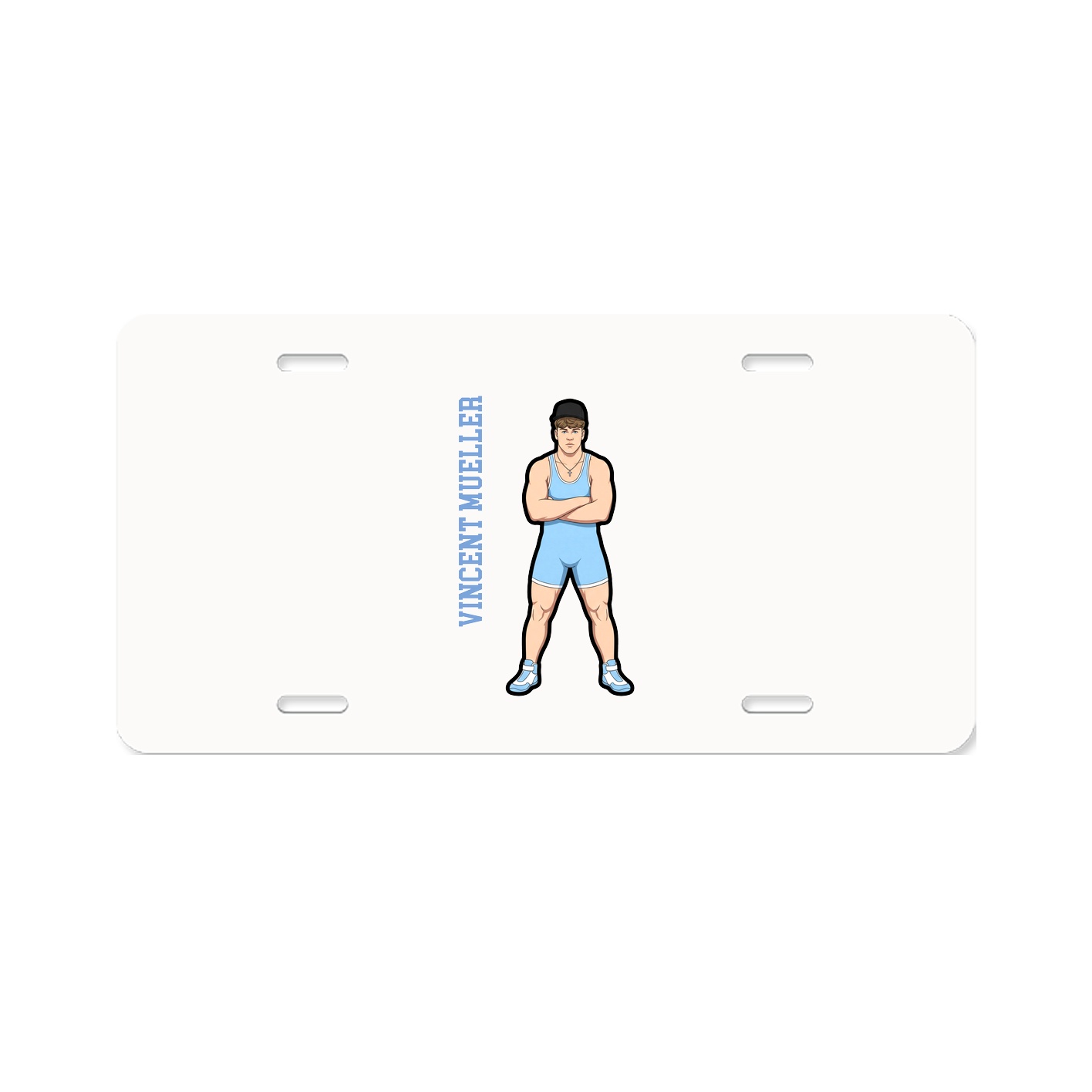License Plate — Name Vertical in Classic