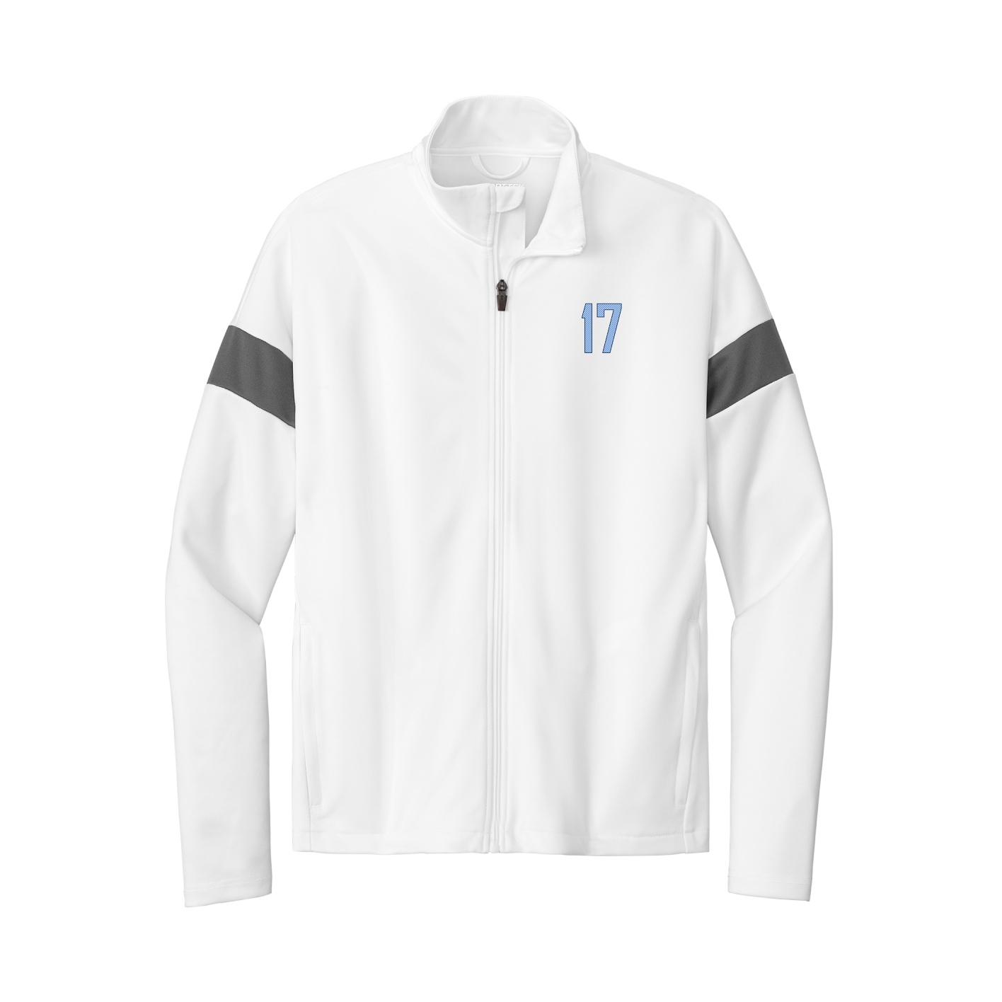 Team Travel Full-Zip Jacket — Front Shirsy in White/Grey