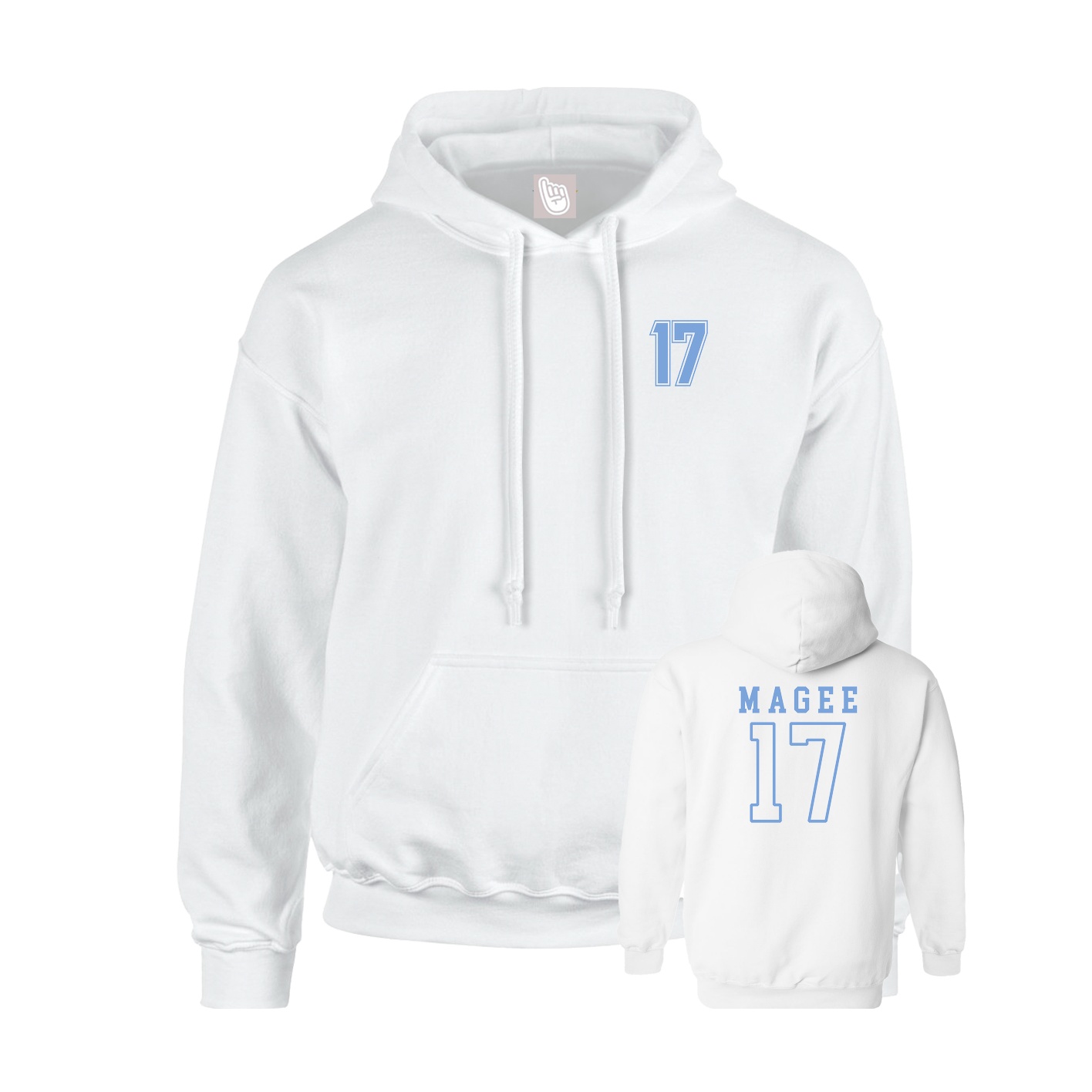 Hoodie — Chest Back in White