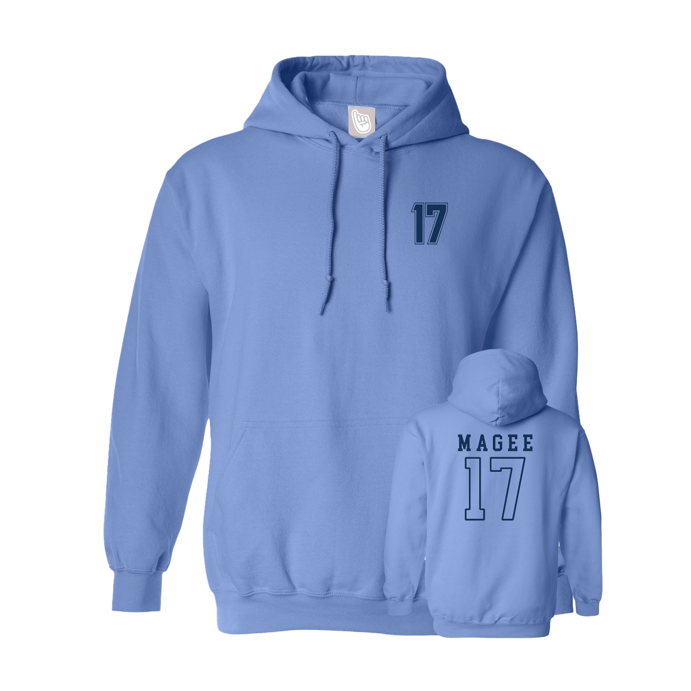 Youth Hoodie — Chest Back in Powder Blue
