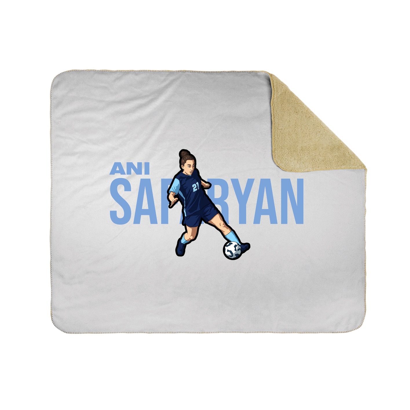 Throw Blanket — Player Name in White