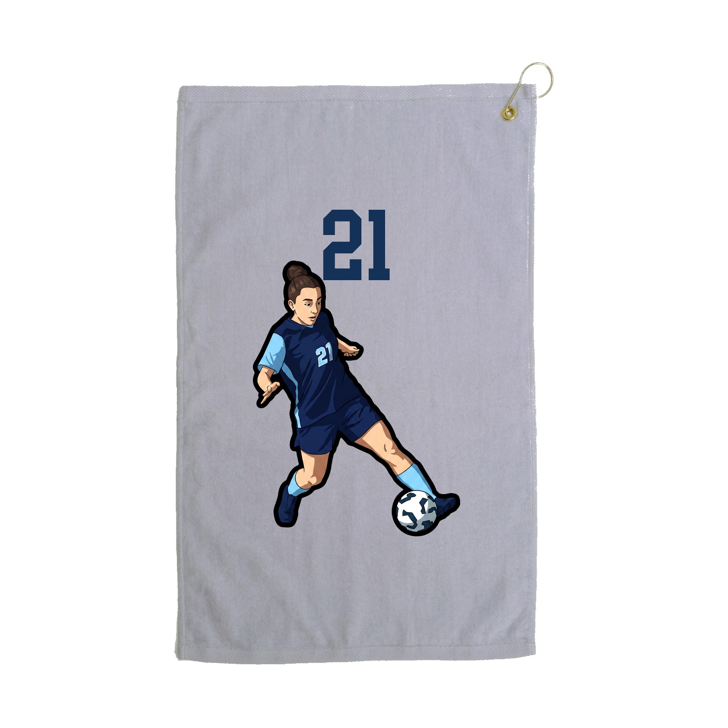 Golf Towel — Number Top in Grey