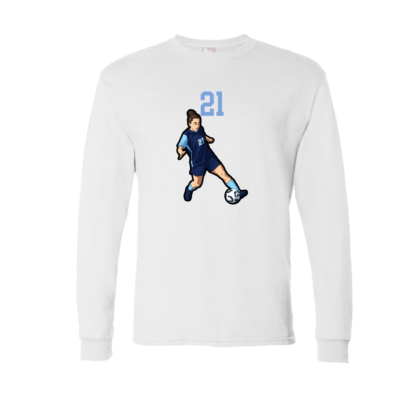 Long Sleeve Tee — Number Top in White