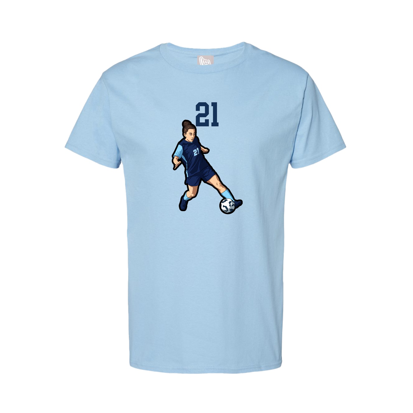 Youth Tee — Number Top in Light Blue