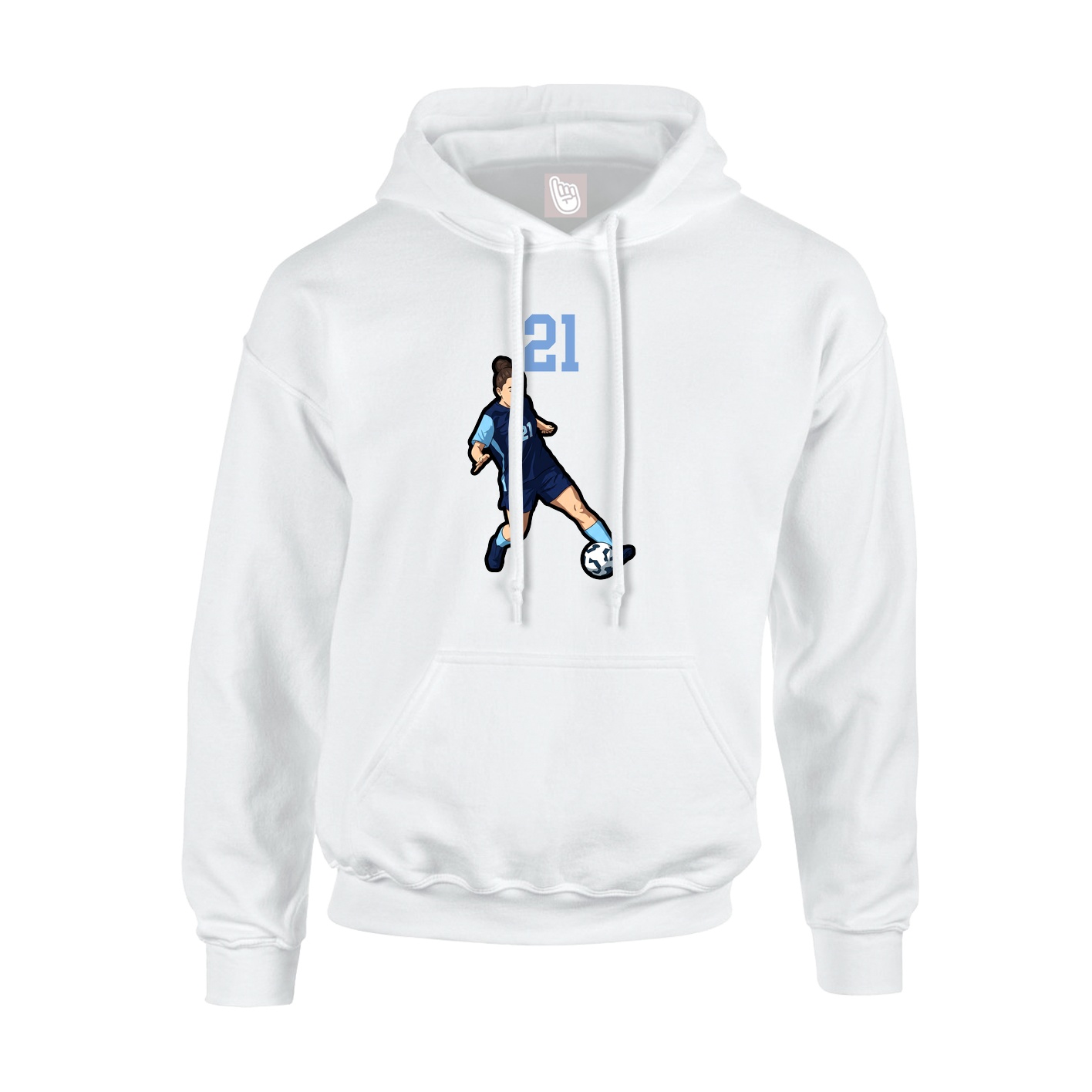 Youth Hoodie — Number Top in White