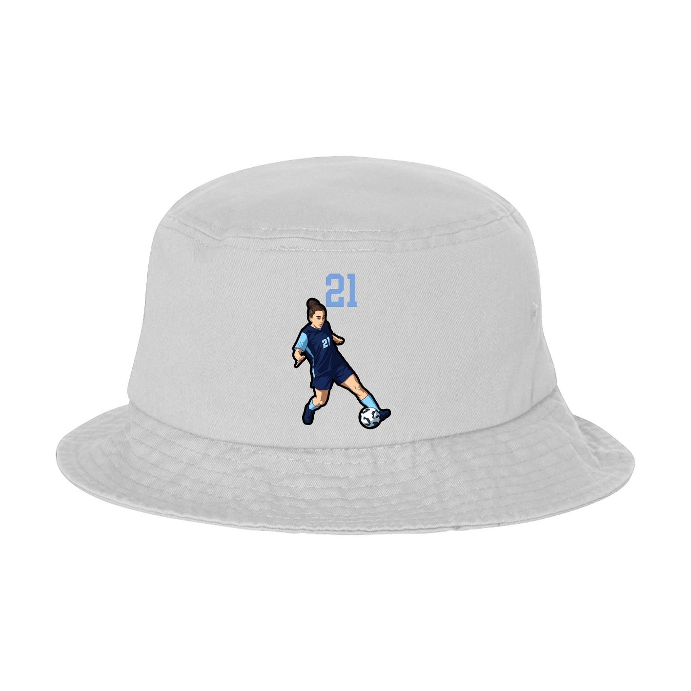 Bucket Cap — Number Top in White