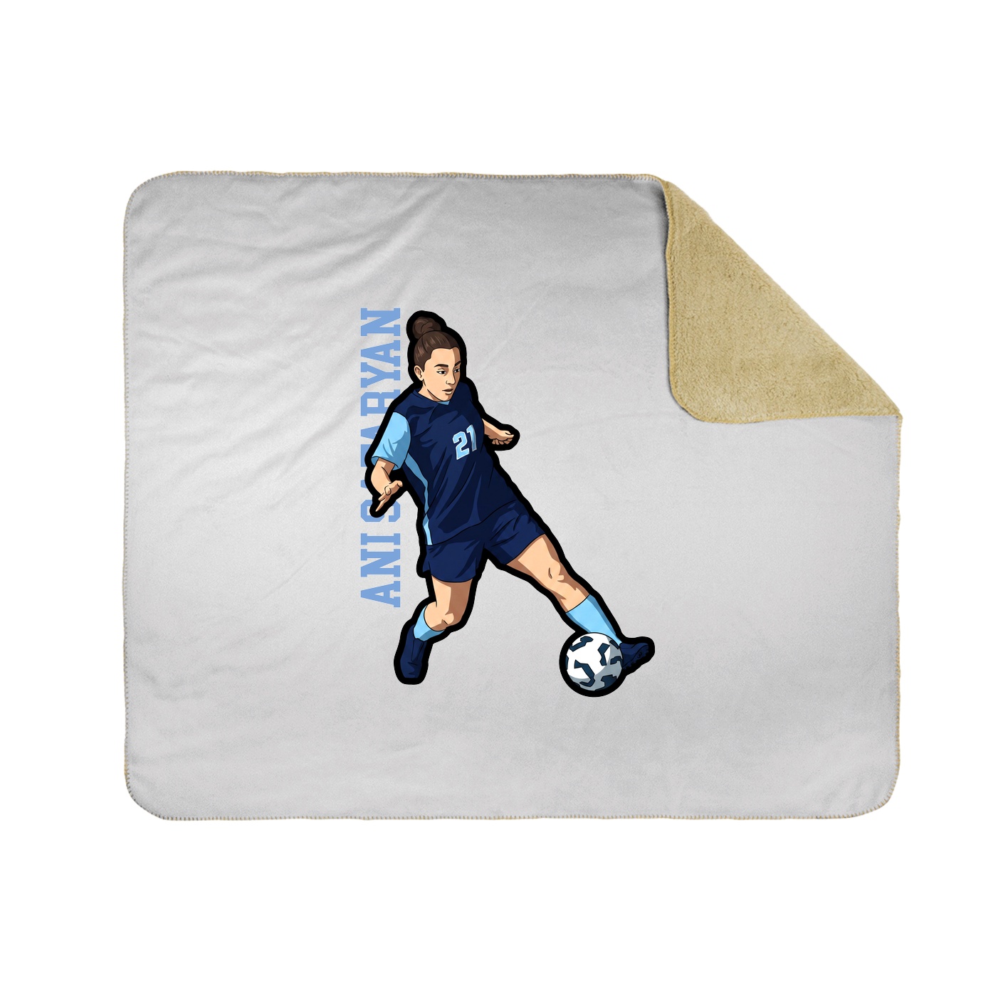 Throw Blanket — Name Vertical in White