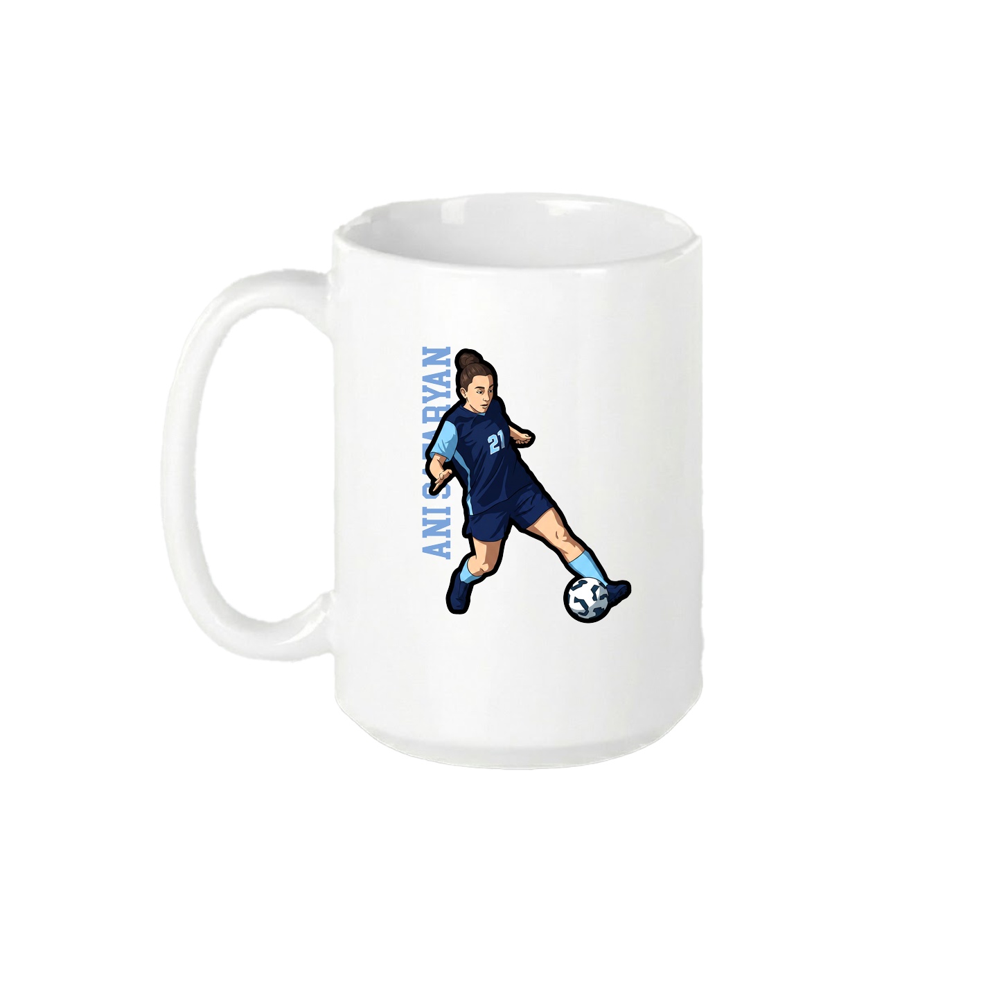 15oz Coffee Mug — Name Vertical in White