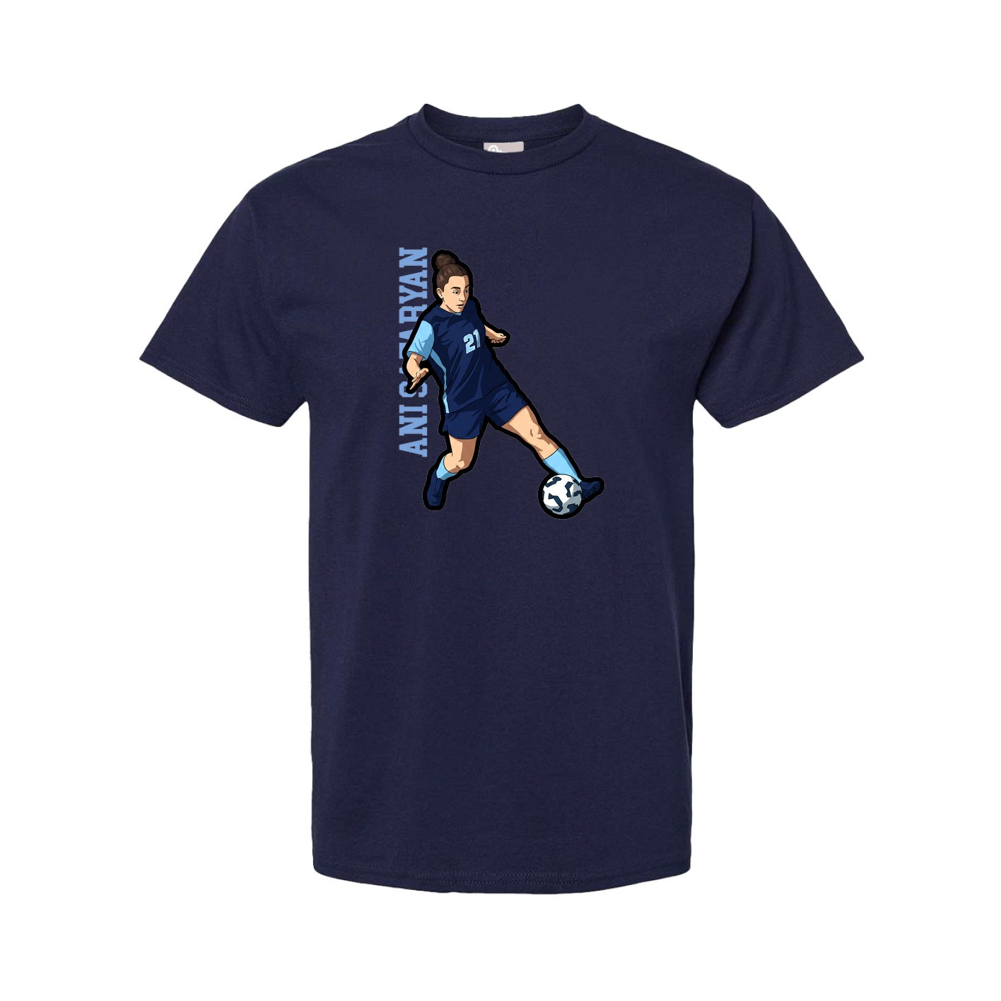 Tee — Name Vertical in Navy