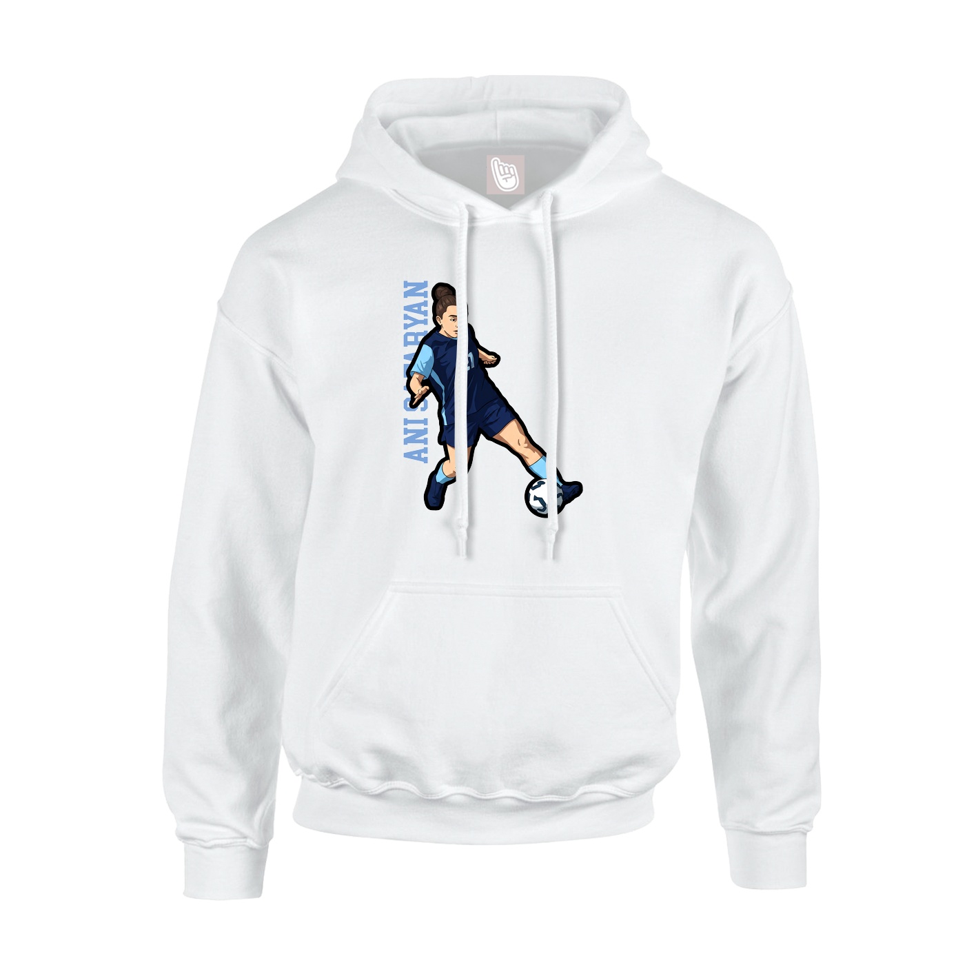Hoodie — Name Vertical in White