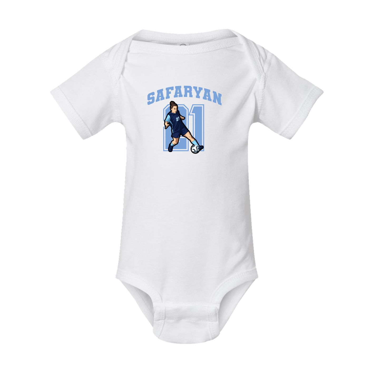 Baby Onesie — Number in White
