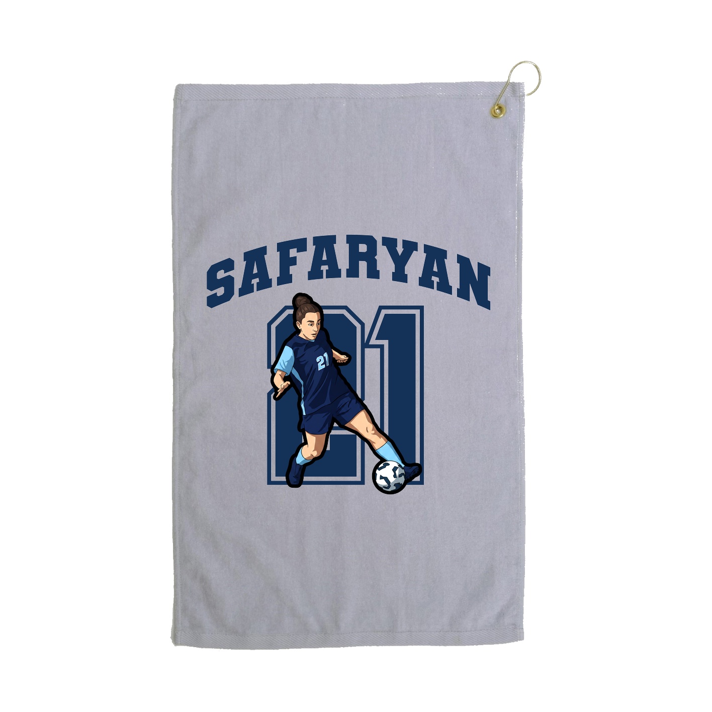Golf Towel — Number in Grey