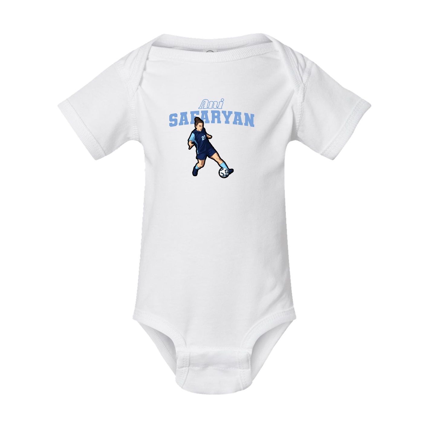 Baby Onesie — Name Arch in White