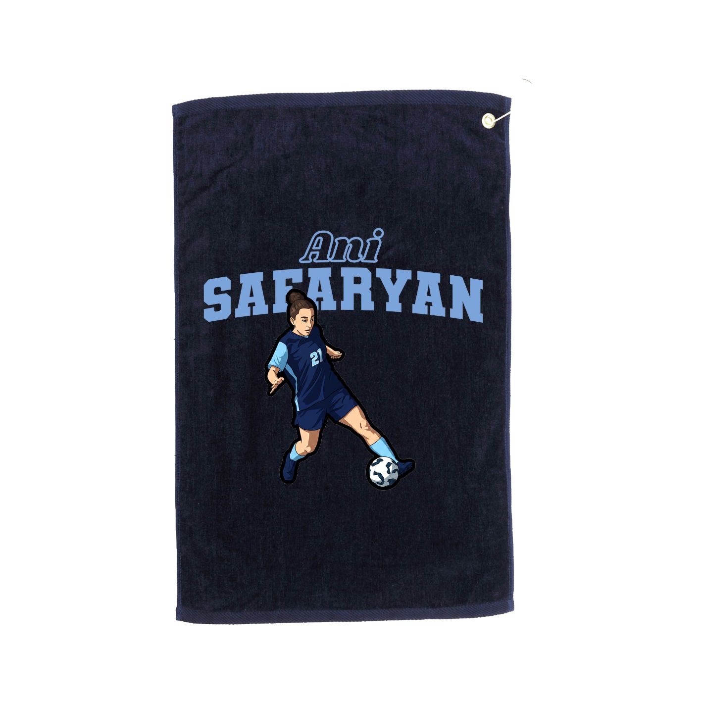 Golf Towel — Name Arch in Navy