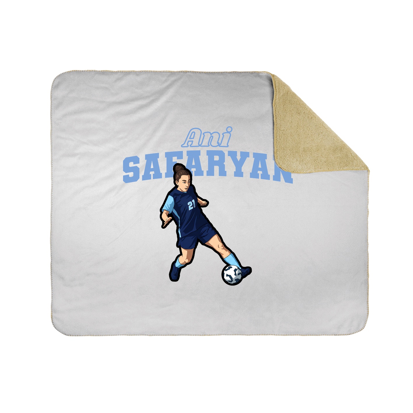 Throw Blanket — Name Arch in White
