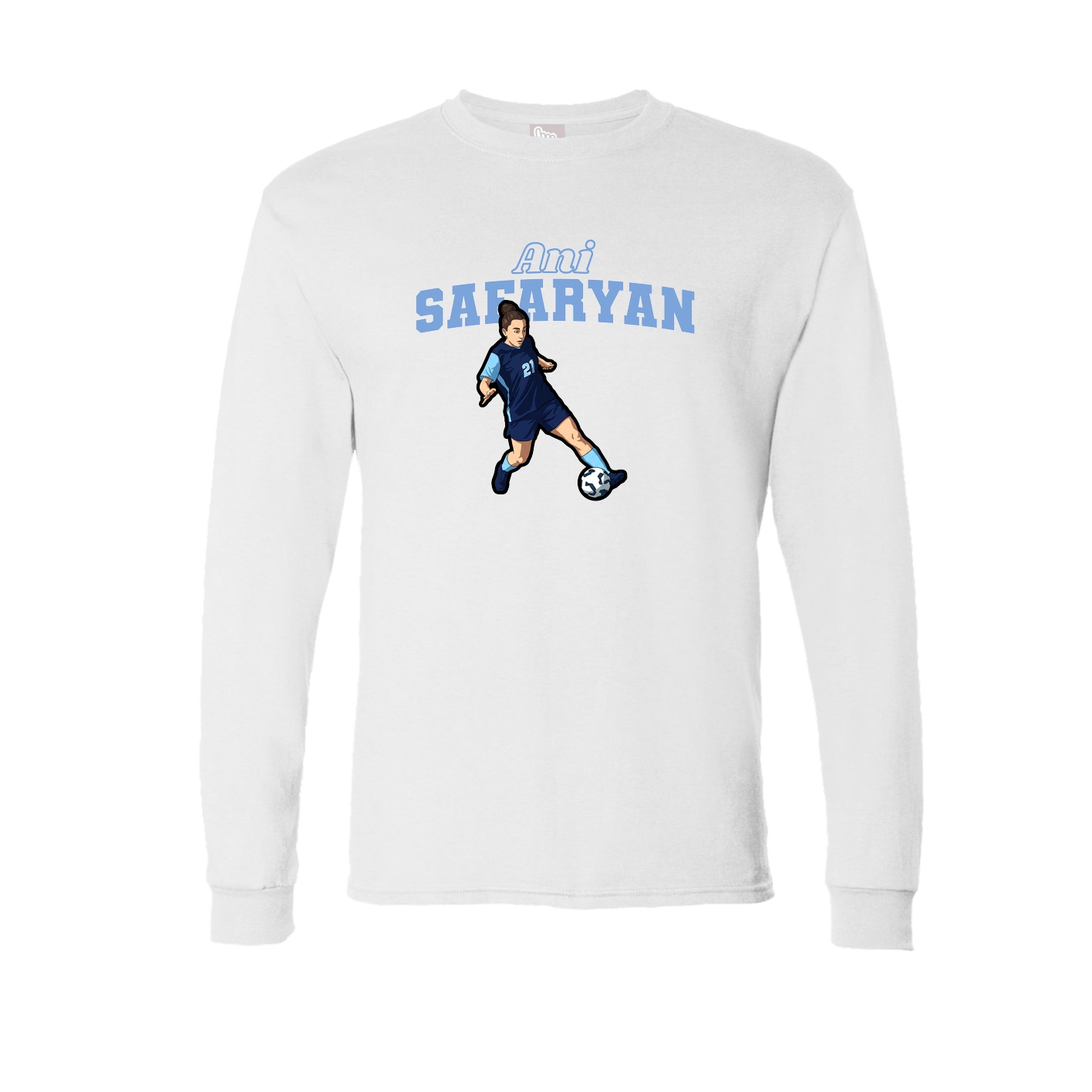 Long Sleeve Tee — Name Arch in White
